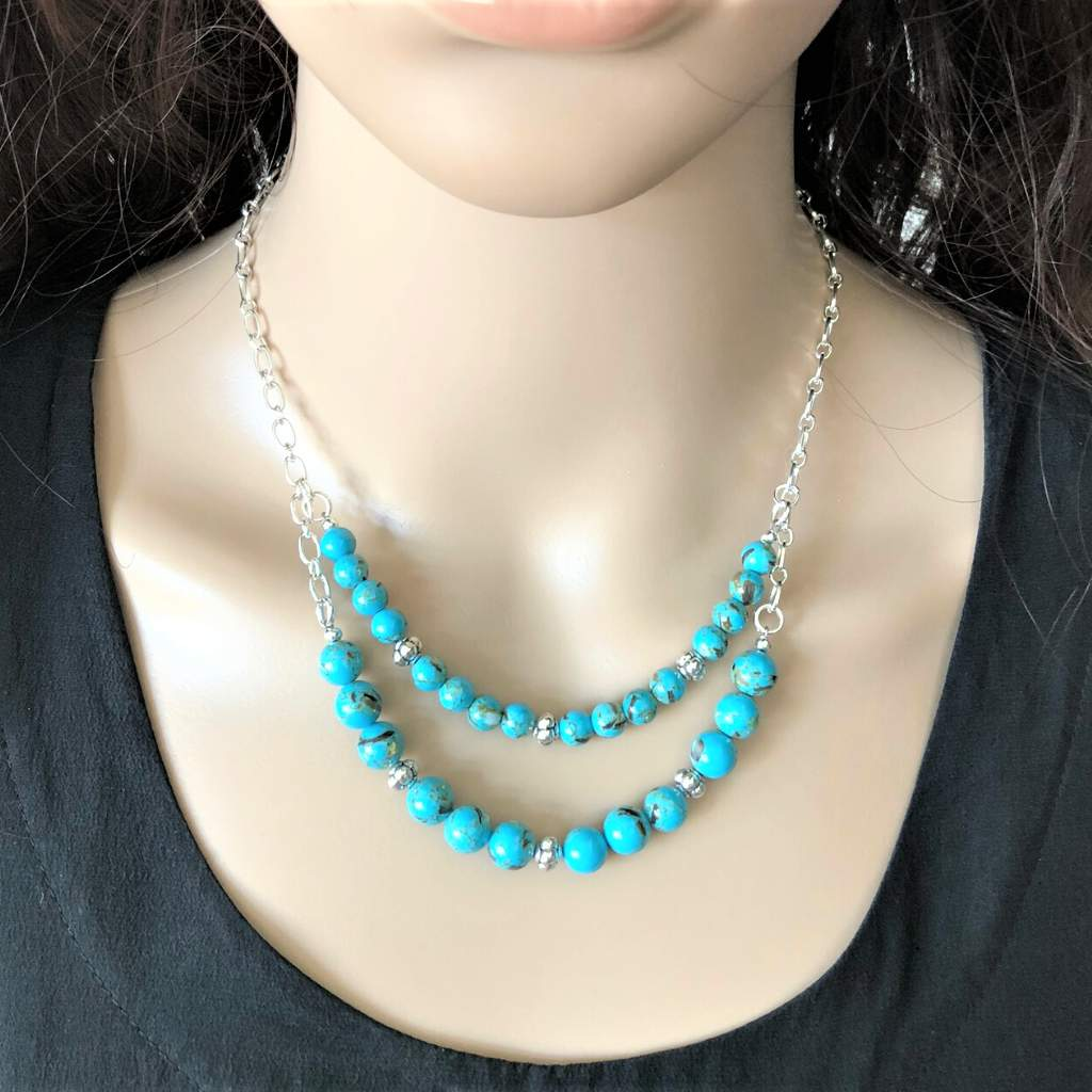 Turquoise layered deals necklace