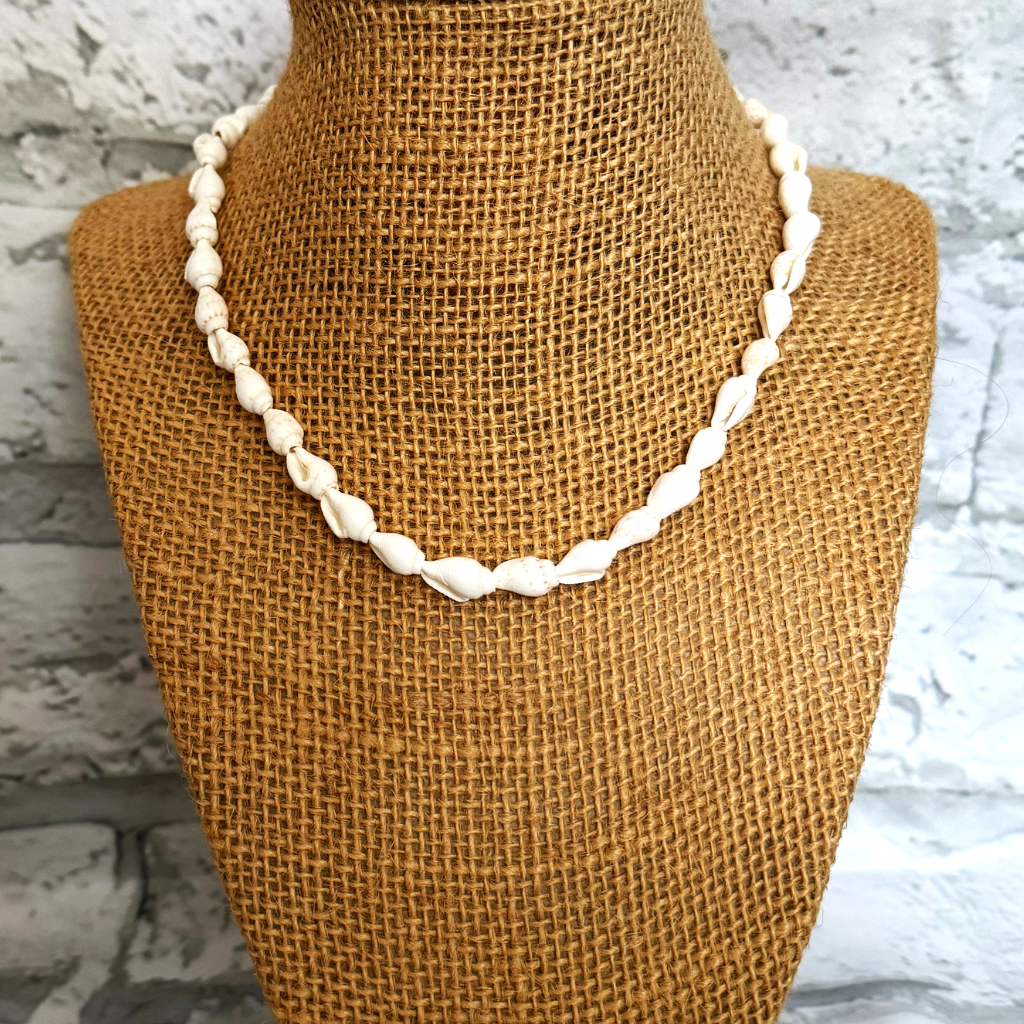 Mens White Puka Shell Necklace