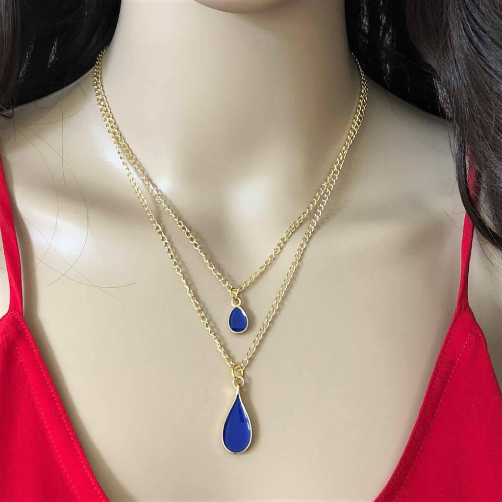 Teardrop Necklace, Layered Necklace, Bridal Jewelry