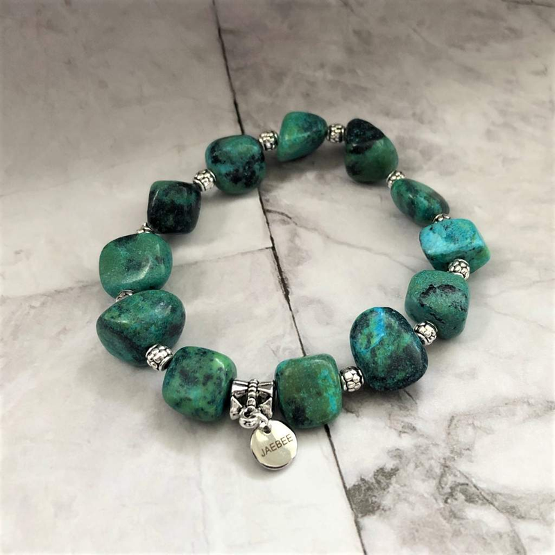 Buy the Turquoise Nugget Beaded Bracelet | JaeBee Jewelry